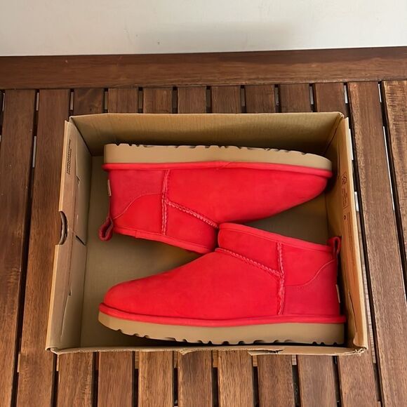 UGG Classic Ultra Mini Red Women Size 6 - Picture 11 of 15